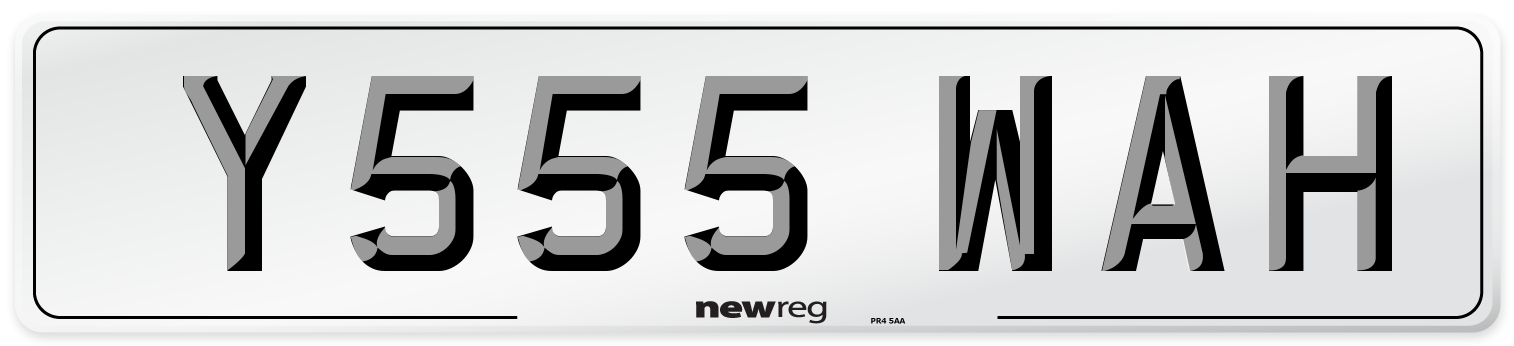 Y555 WAH Number Plate from New Reg